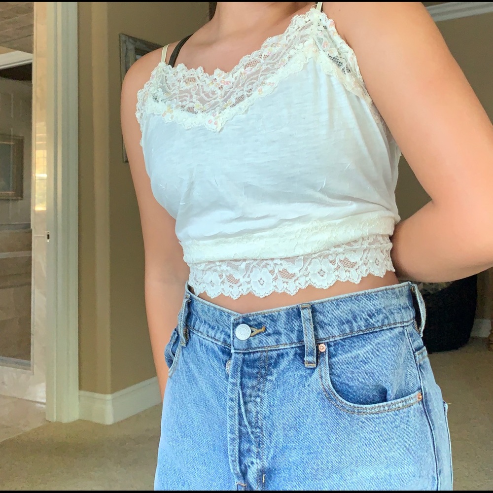 y2k lace tank